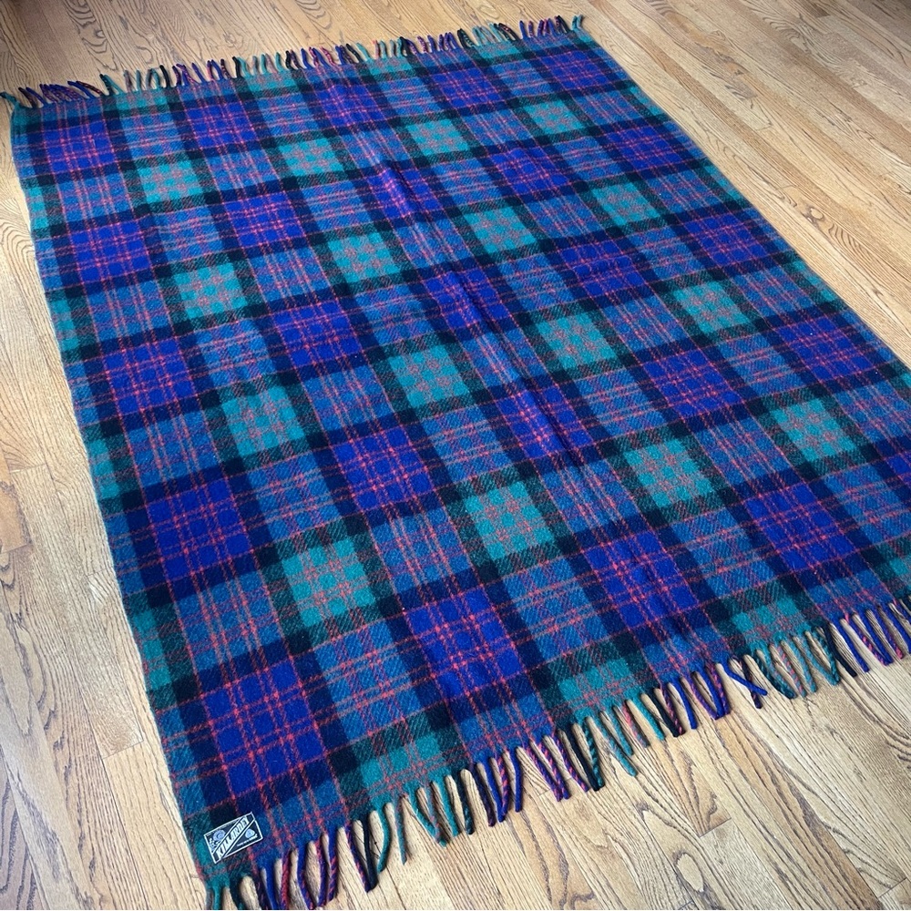 Killarney Tartan Wool Throw Blanket Kerry Woollen Mills Ireland 61" x 77" - Picture 8 of 11